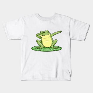 Funny frog at dabbing Kids T-Shirt